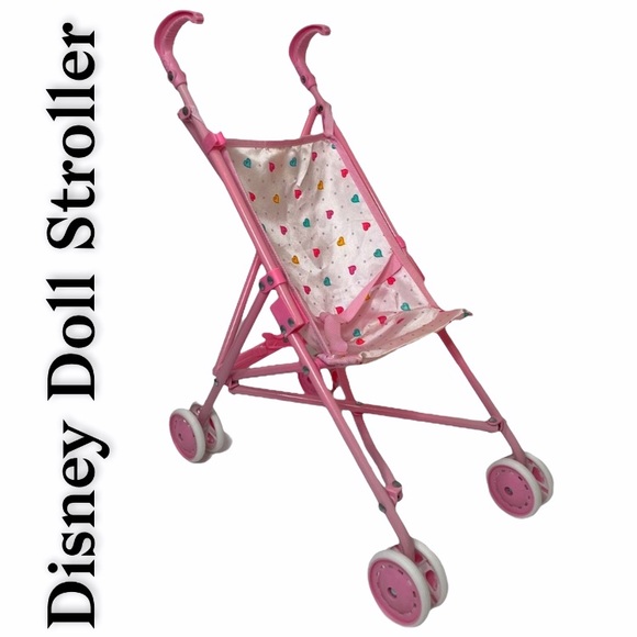 Disney Baby Doll Stroller Pink Satin Hearts Princess Doll Stroller - Picture 3 of 15